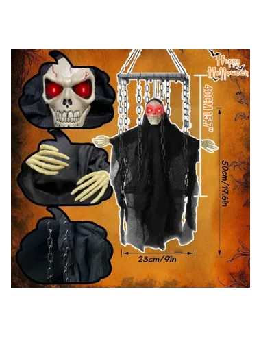 Fantôme Halloween en Cage 38x24 cm – Décoration Effrayante