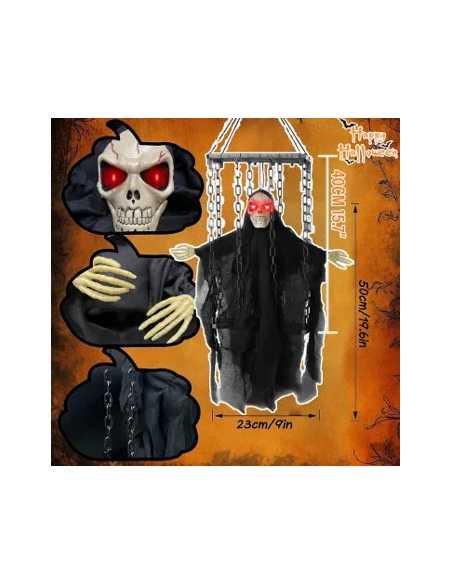 Fantôme Halloween en Cage 38x24 cm – Décoration Effrayante