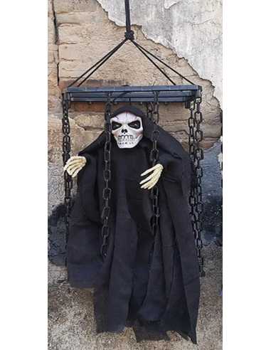 Fantôme Halloween en Cage 38x24 cm – Décoration Effrayante