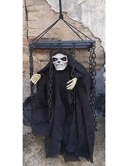Fantôme Halloween en Cage 38x24 cm – Décoration Effrayante