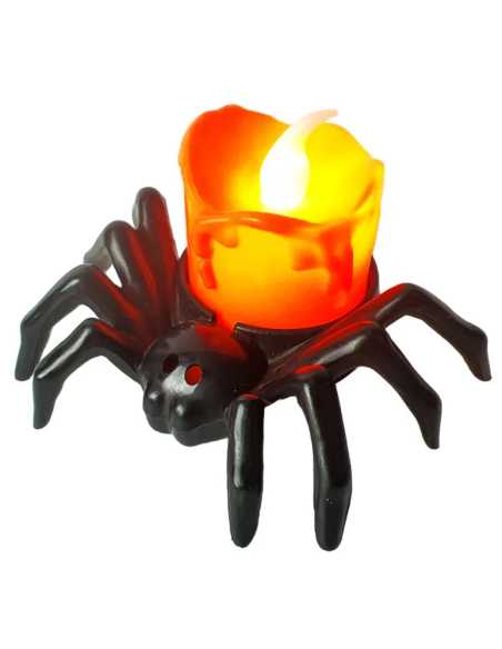 Araignée Bougie LED 8,5x7x5 cm – Décoration Halloween lumineuse