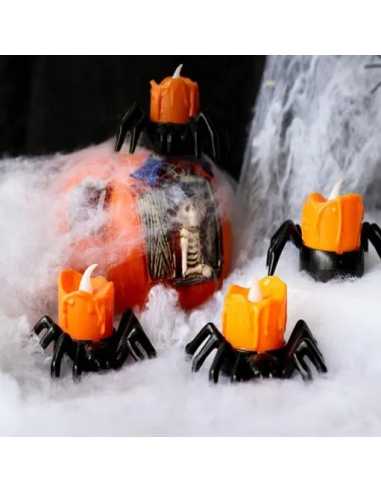 Araignée Bougie LED 8,5x7x5 cm – Décoration Halloween lumineuse