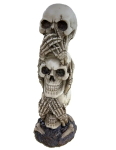 Têtes de Mort Colonne 19,4x7x7 cm – Décoration Halloween Macabre