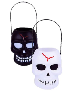 Seau à Bonbons SKULL 14,5x17 cm – Accessoire Halloween