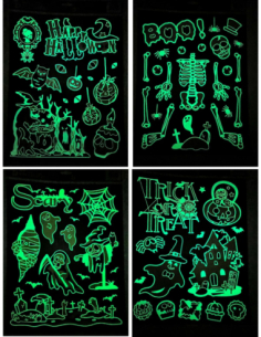 Vitro Phospho Glow 42x30 cm – Décoration Halloween Lumineuse
