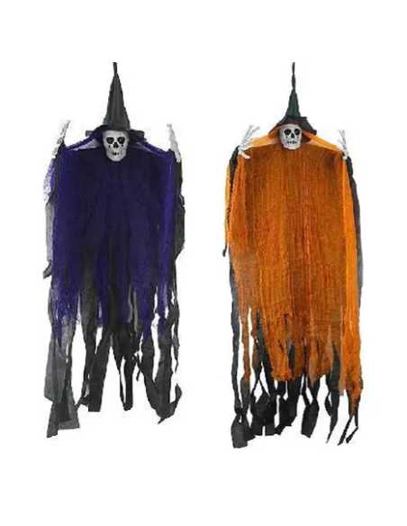 Sorcière Squelette SON 80x100 – Décoration Halloween Effrayante