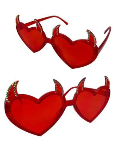 Lunettes LOVELY DEMON Cœur – Accessoire Halloween et Fête
