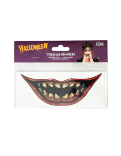 Tatouage Éphémère Horror Mouth – Accessoire Halloween Terrifiant