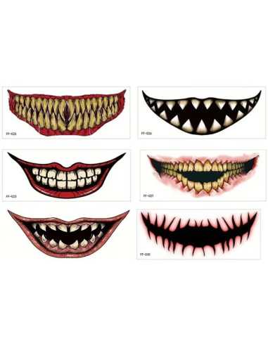 Tatouage Éphémère Horror Mouth – Accessoire Halloween Terrifiant