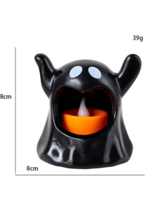 Bougie Fantôme LED 8x8 cm – Décoration Halloween Lumineuse 2