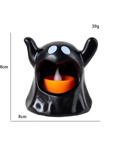 Bougie Fantôme LED 8x8 cm – Décoration Halloween Lumineuse