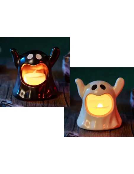 Bougie Fantôme LED 8x8 cm – Décoration Halloween Lumineuse
