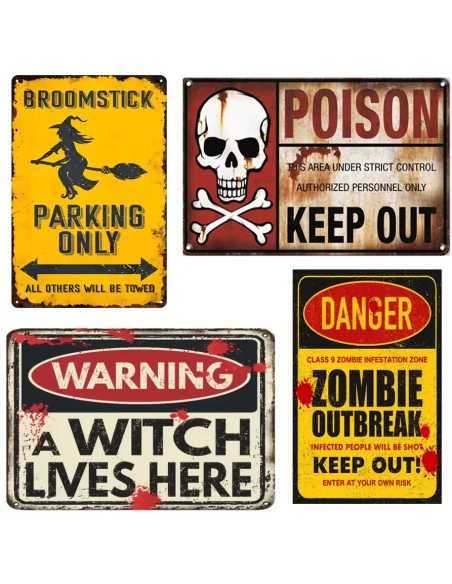 Plaque Métal Halloween 20x30 cm – Décoration Murale Effrayante