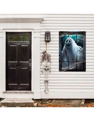 Déco Fantôme Halloween 120x78 cm – Accessoire Suspendu Effrayant