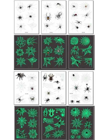 Tatouage Éphémère Fluo Spider – Accessoire Halloween Fun