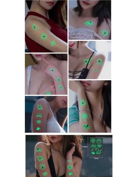 Tatouage Éphémère Fluo Spider – Accessoire Halloween Fun