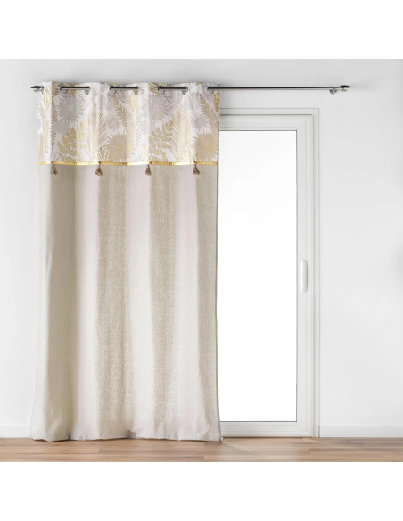 Rideau à œillets 140 x 240 cm Mélisse pompon