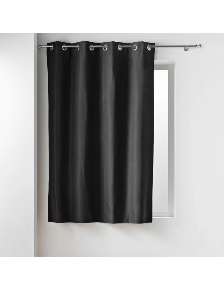 Rideau à œillets 135 x 180 cm Micropolar isolant thermique noir
