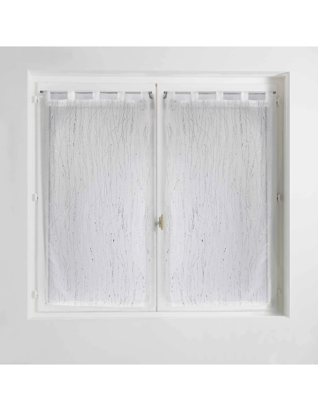 Paire de voilages à passants 2 x 90 x 90 cm Filiane blanc