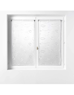 Paire de voilages droite passe-tringle 2 x 60 x 160 cm Hoops blanc