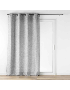 Voilage à œillets 140 x 240 cm Loulaine gris - Effet laine