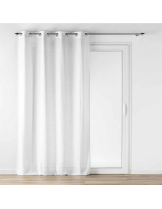 Voilage à œillets 140 x 240 cm Loulaine blanc - Effet laine