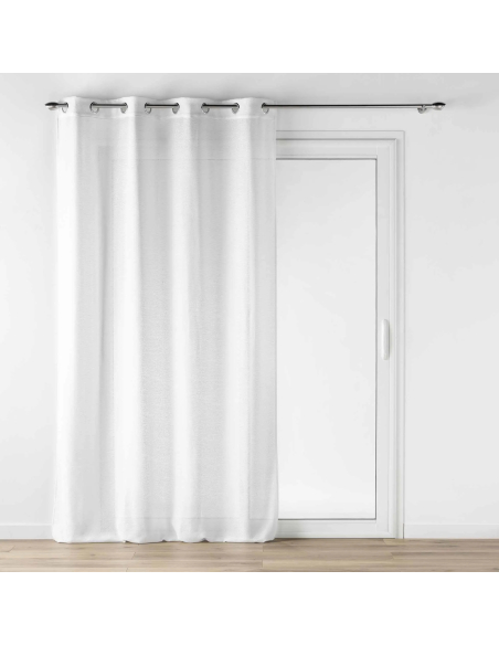 Voilage à œillets 140 x 240 cm Loulaine blanc - Effet laine