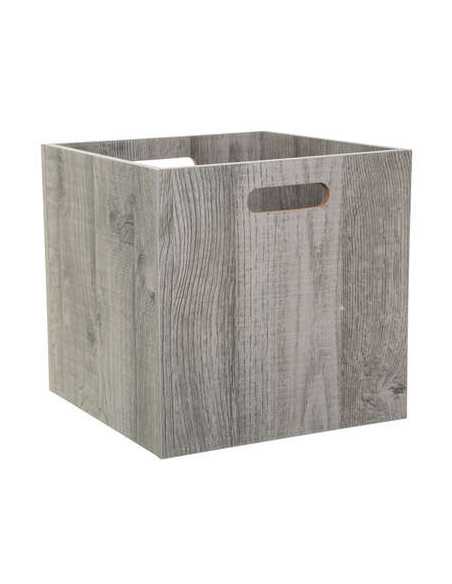 Boîte de rangement 31x31 cm Bois Chêne gris