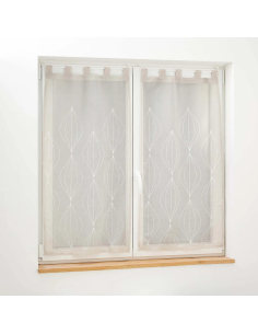 Paire de voilages à passants 2 x 60 x 160 cm Galactée taupe