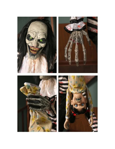Clown d’horreur animé 2,13 m — Son & lumière spectaculaire pour Halloween