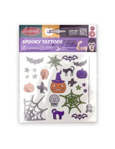 Tatouages Halloween — toiles d'araignée, crânes et citrouilles