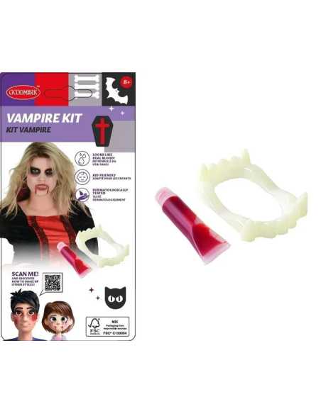 Kit vampire Halloween — fausses dents et faux sang