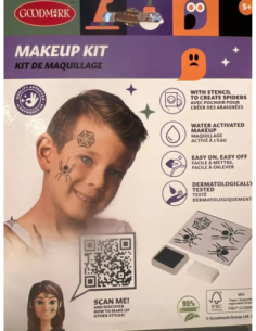 Kit maquillage Halloween — maquillage noir et pochoirs araignées