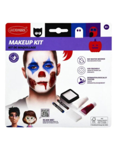Kit maquillage Halloween — maquillage blanc, faux sang et crayons rouges et bleus