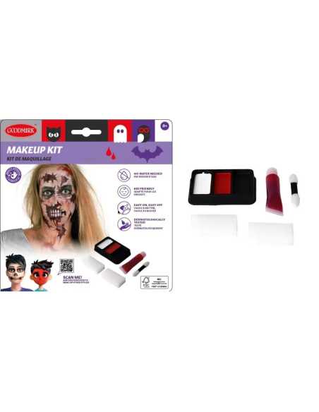 Kit maquillage Halloween — blanc, rouge, noir et faux sang