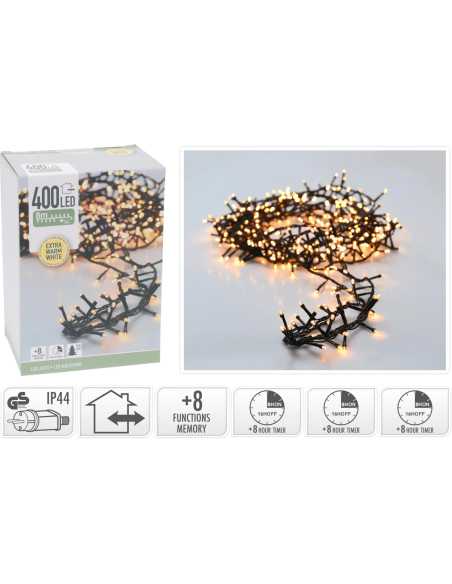 Guirlande Boa LED 8m – 400 LED blanc chaud IP44