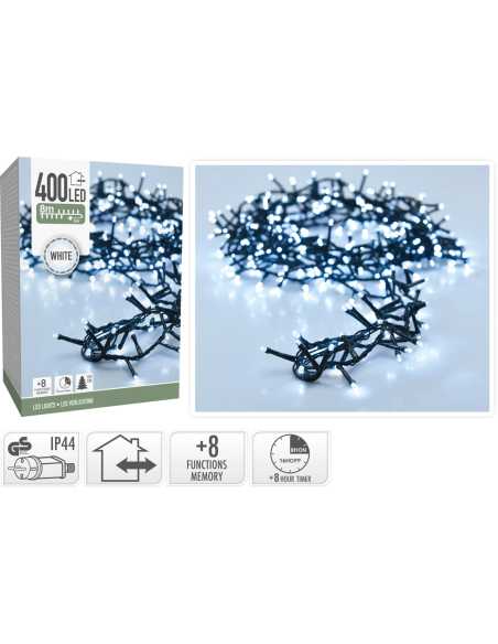 Guirlande Boa LED 8m – 400 LED blanc froid IP44