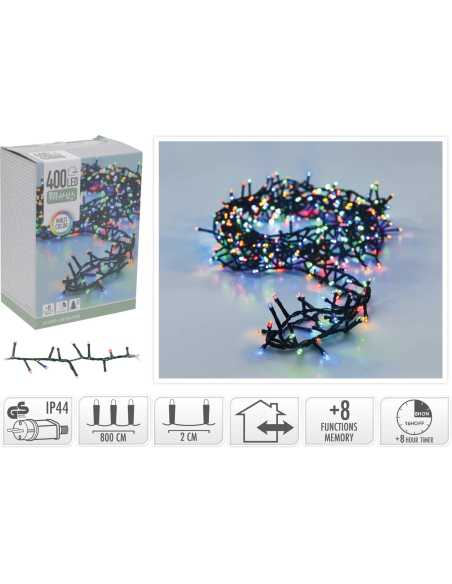 Guirlande Boa LED 8m – 400 LED multicolores IP44