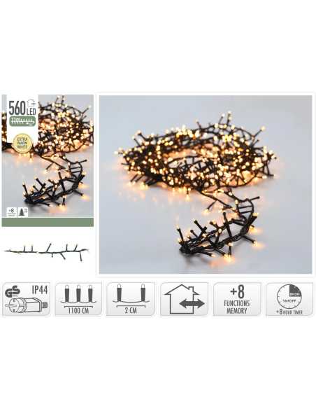 Guirlande Boa LED 11m – 560 LED blanc chaud IP44