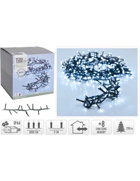 Guirlande Boa LED 30m – 1500 LED blanc froid IP44