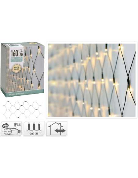 Filet LED 2m x 1m – 160 LED blanc chaud IP44