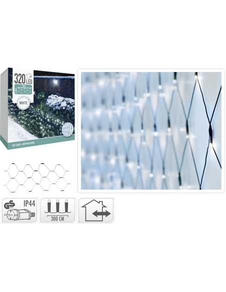 Filet LED 3m x 1,5m – 320 LED blanc froid IP44