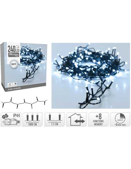 Guirlande lumineuse 18m – 240 LED blanc froid IP44