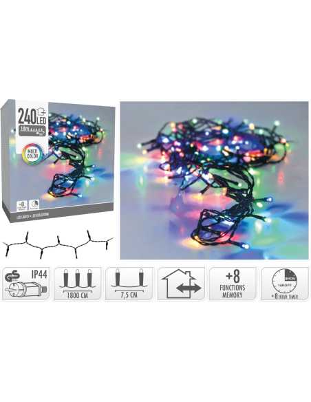 Guirlande lumineuse 18m – 240 LED multicolore IP44