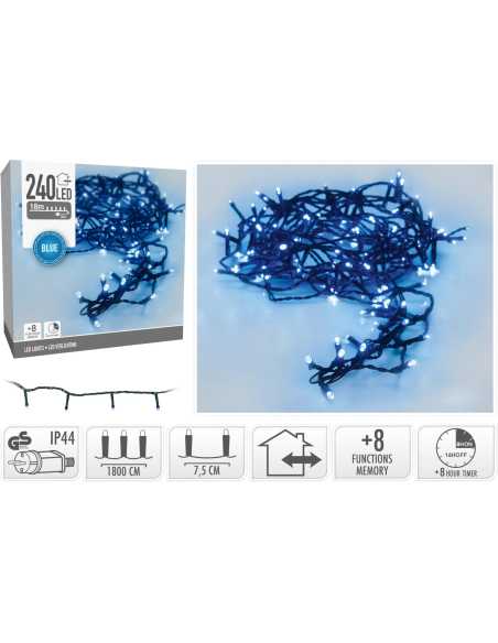 Guirlande lumineuse 18m – 240 LED bleu IP44
