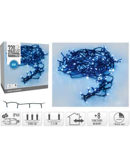 Guirlande lumineuse 24m – 320 LED bleu IP44