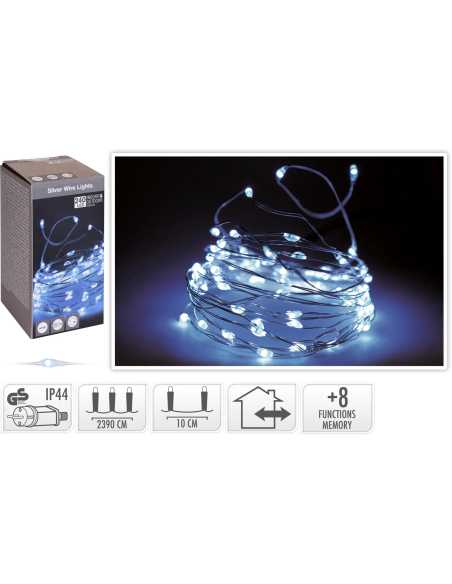 Guirlande microLED 23,90 m – 240 LED blanc froid IP44