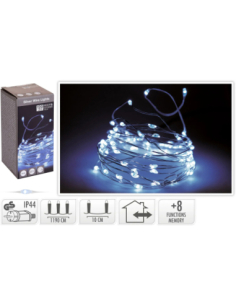 Guirlande microLED 11,90 m – 120 LED blanc froid IP44