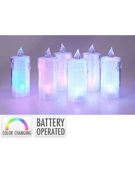 Bougie LED RGB 5×12,5 cm en acrylique – Change de couleurs
