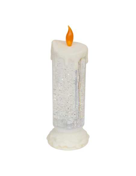 Bougie chandelle pailletée LED multicolore 25cm